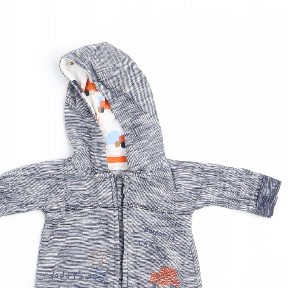 NEXT Boys Blue   Coverall One-Piece Size 0-3 Months  - Mummy's Car Daddy's Bike