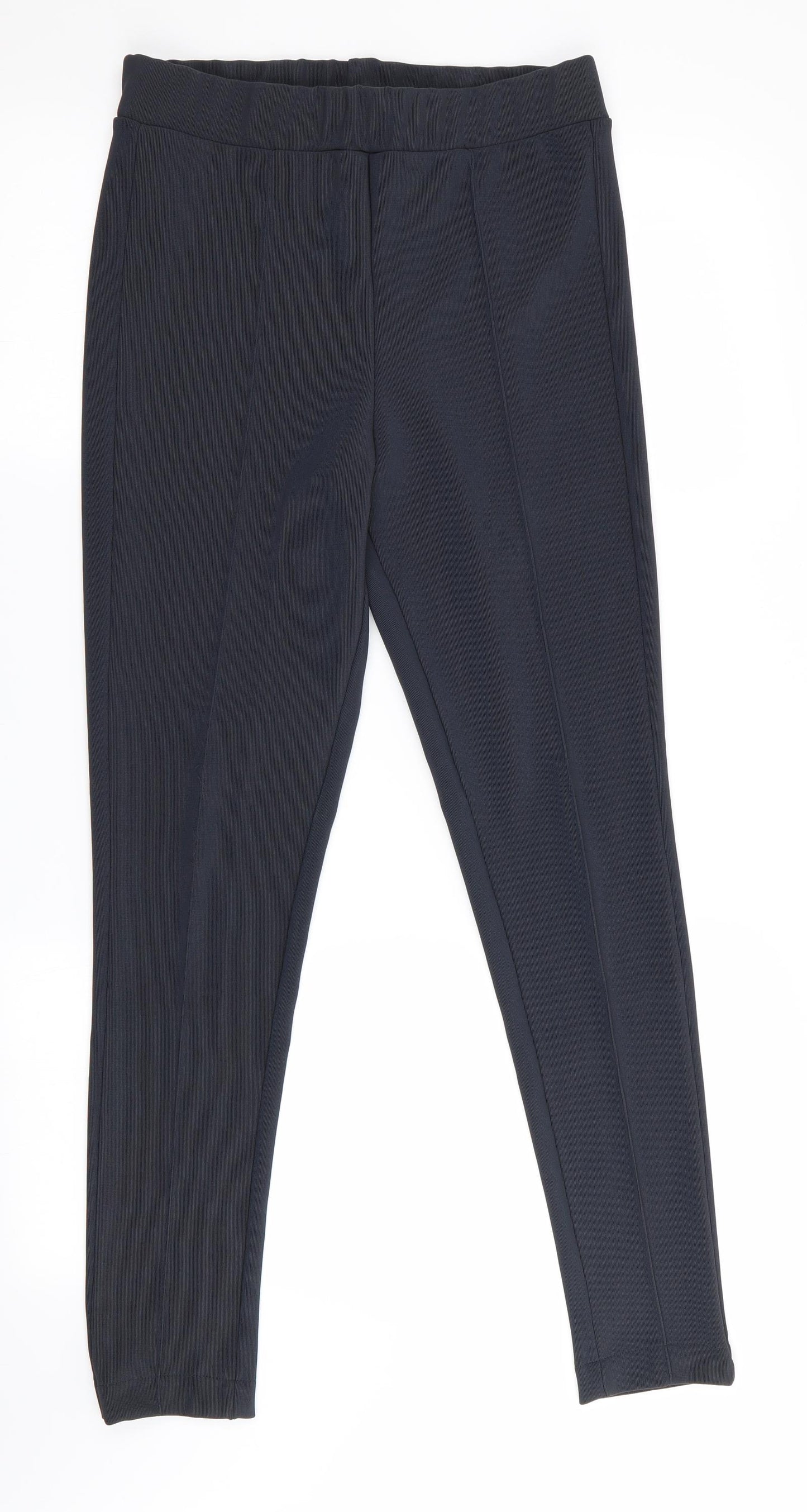 Anamor Womens Blue   Jegging Trousers Size 10 L29 in - Fine Rib Effect