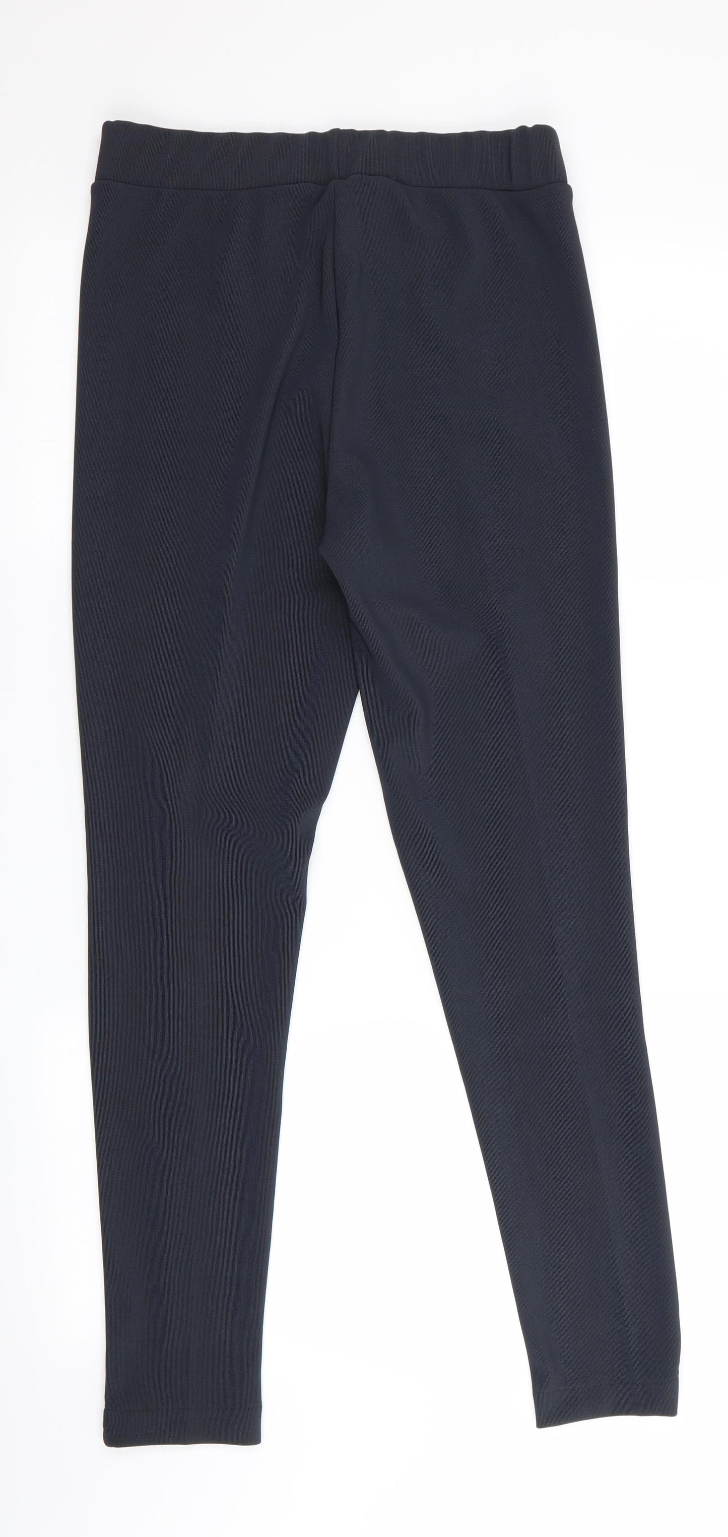 Anamor Womens Blue   Jegging Trousers Size 10 L29 in - Fine Rib Effect