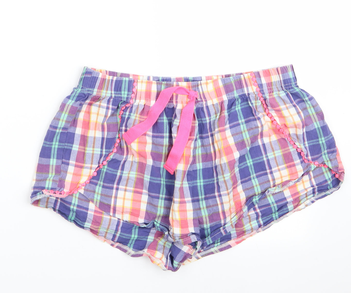 Nutmeg Womens Blue Check   Sleep Shorts Size 16  - Elastic waist