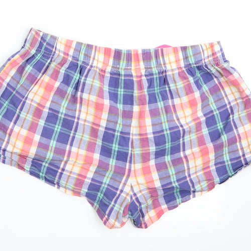 Nutmeg Womens Blue Check   Sleep Shorts Size 16  - Elastic waist