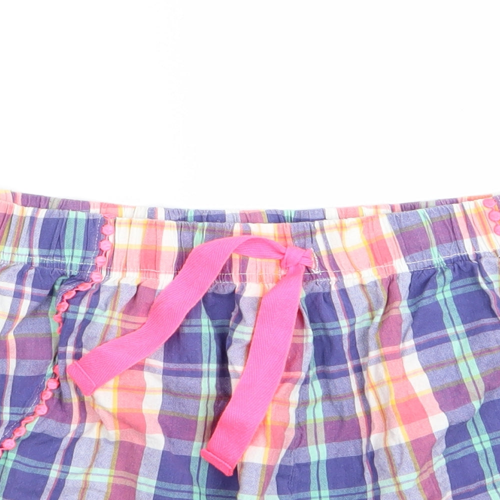 Nutmeg Womens Blue Check   Sleep Shorts Size 16  - Elastic waist