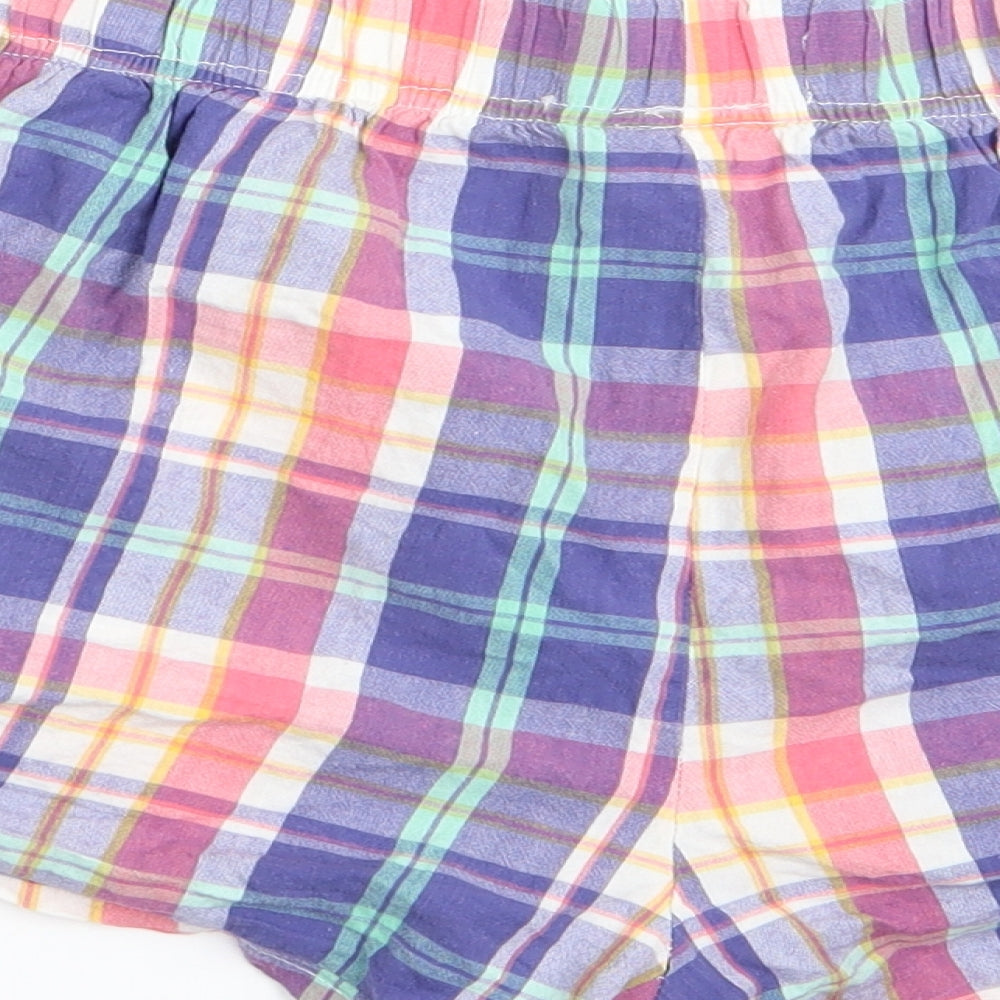 Nutmeg Womens Blue Check   Sleep Shorts Size 16  - Elastic waist