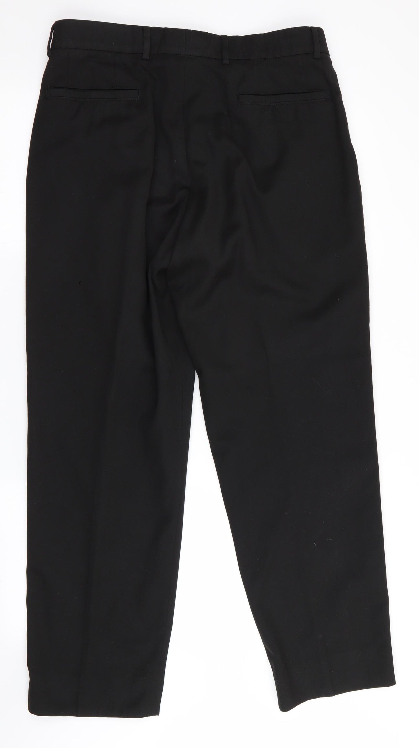 NEXT Mens Black   Trousers  Size 32 in L30 in - Pleated front