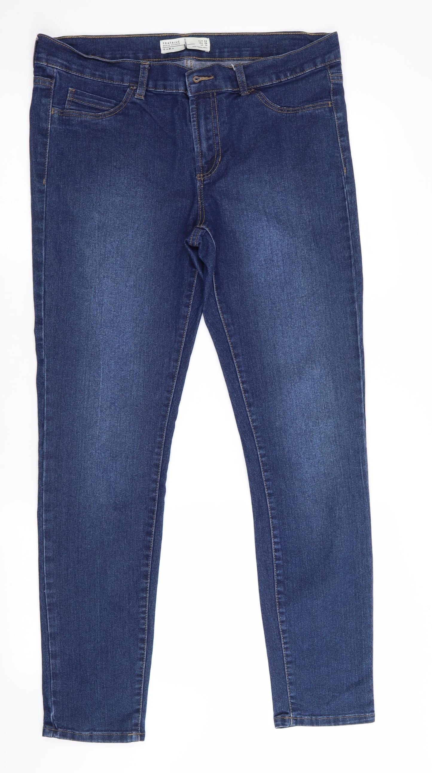 Zara Womens Blue   Straight Jeans Size 12 L30 in