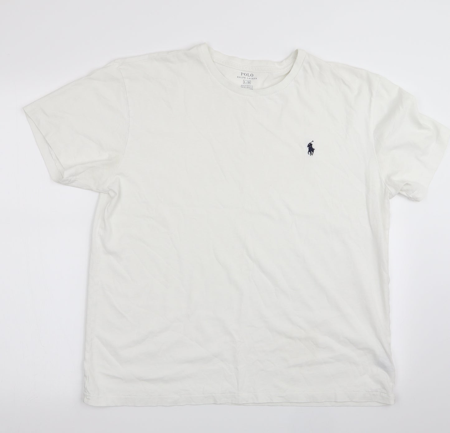 Ralph Lauren Mens Ivory    T-Shirt Size L