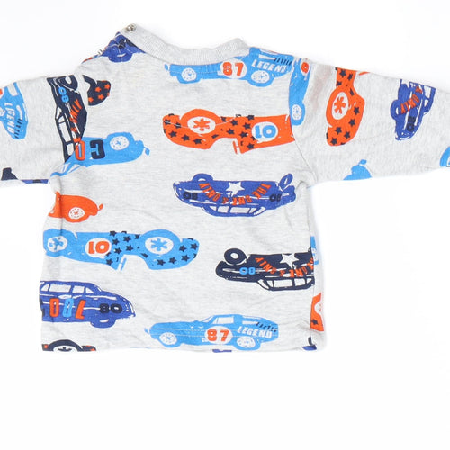 Nutmeg Boys Grey   Basic T-Shirt Size 3-6 Months  - Car Print