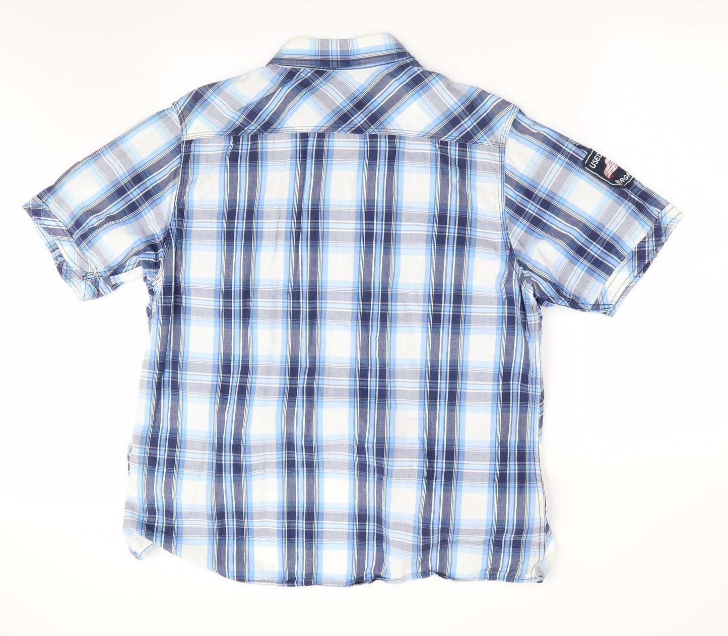 George Mens Blue Check   Button-Up Size XL  - Woody's