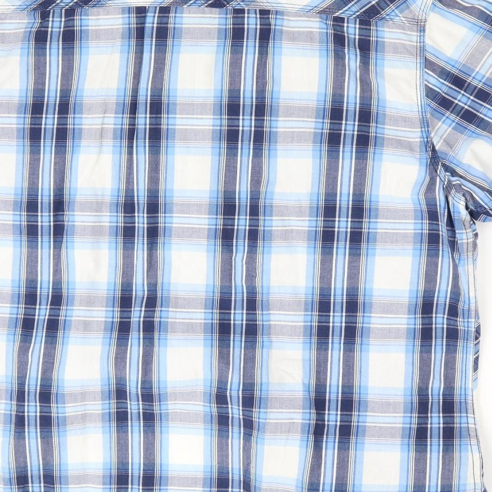 George Mens Blue Check   Button-Up Size XL  - Woody's
