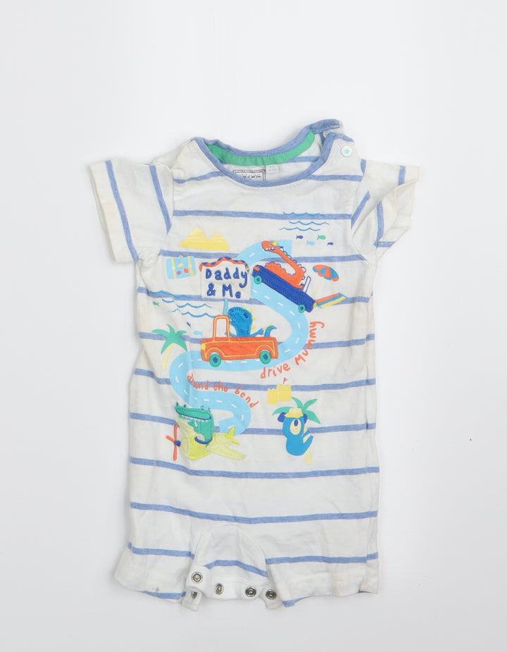 Blue Zoo Boys Blue Animal Print  Romper One-Piece Size 3-6 Months  - Daddy & Me