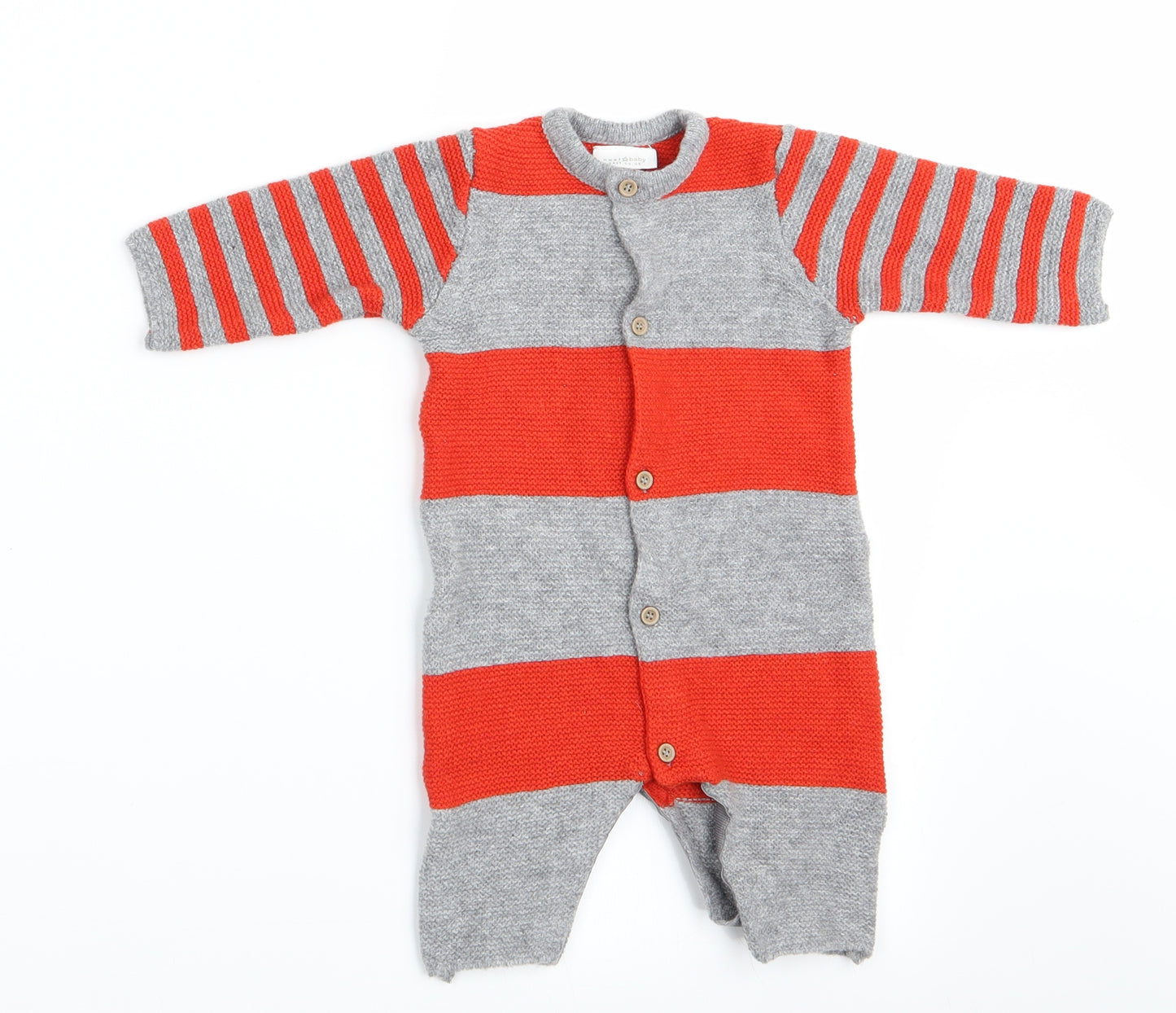 NEXT Boys Red Striped  Romper One-Piece Size 0-3 Months