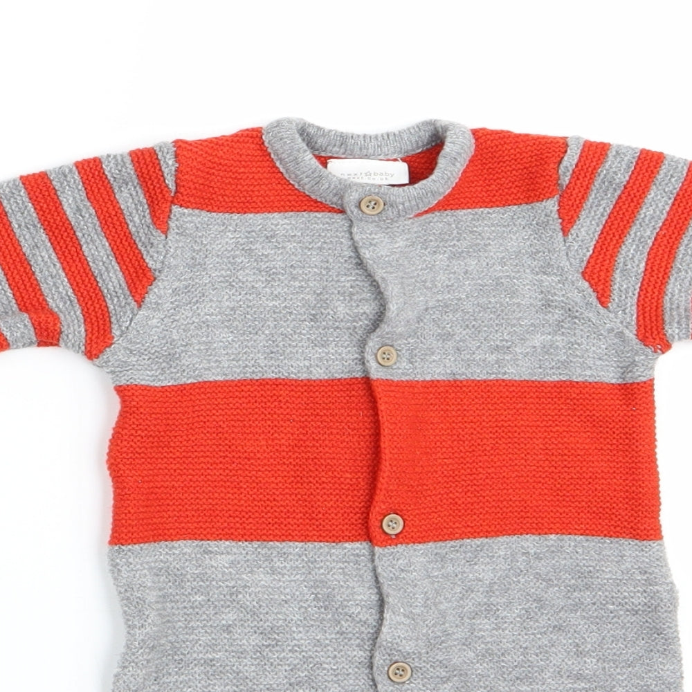 NEXT Boys Red Striped  Romper One-Piece Size 0-3 Months