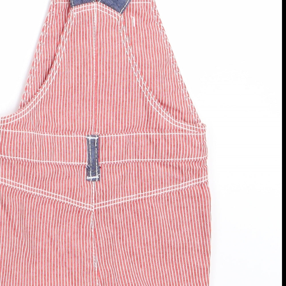 Nutmeg Boys Red Striped  Dungaree One-Piece Size 0-3 Months