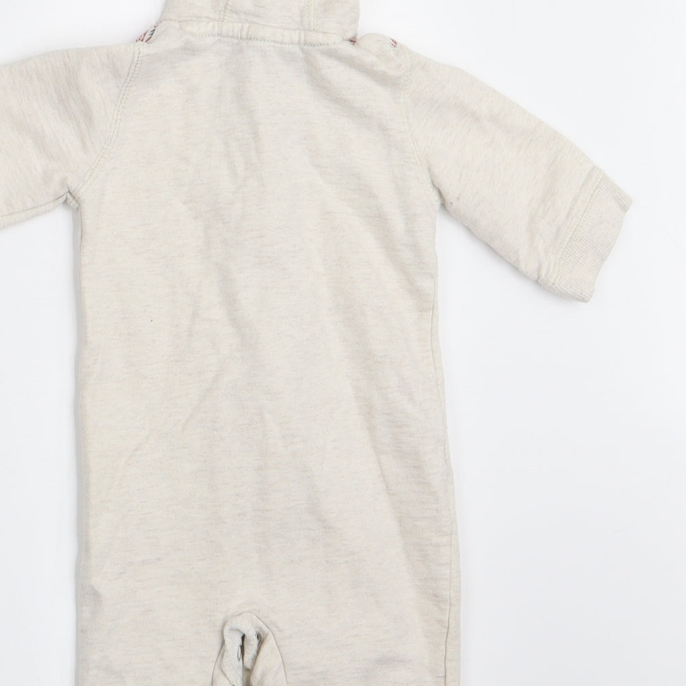 Florence and Fred Boys Beige Geometric  Coverall One-Piece Size 3-6 Months
