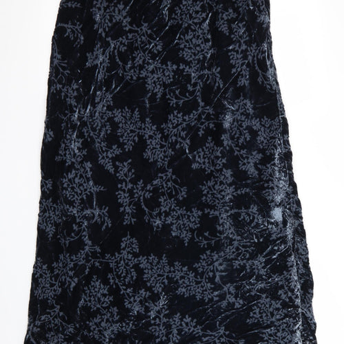 Monsoon Womens Blue Floral  Maxi Skirt Size 14  - Velvet feel