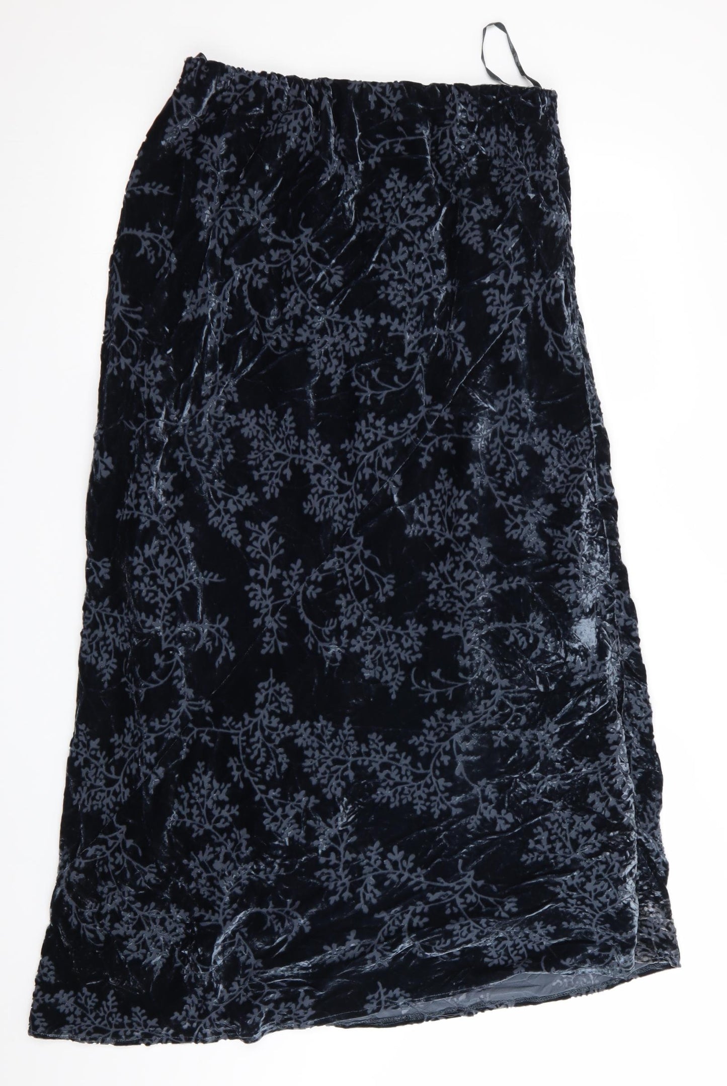 Monsoon Womens Blue Floral  Maxi Skirt Size 14  - Velvet feel