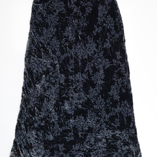 Monsoon Womens Blue Floral  Maxi Skirt Size 14  - Velvet feel