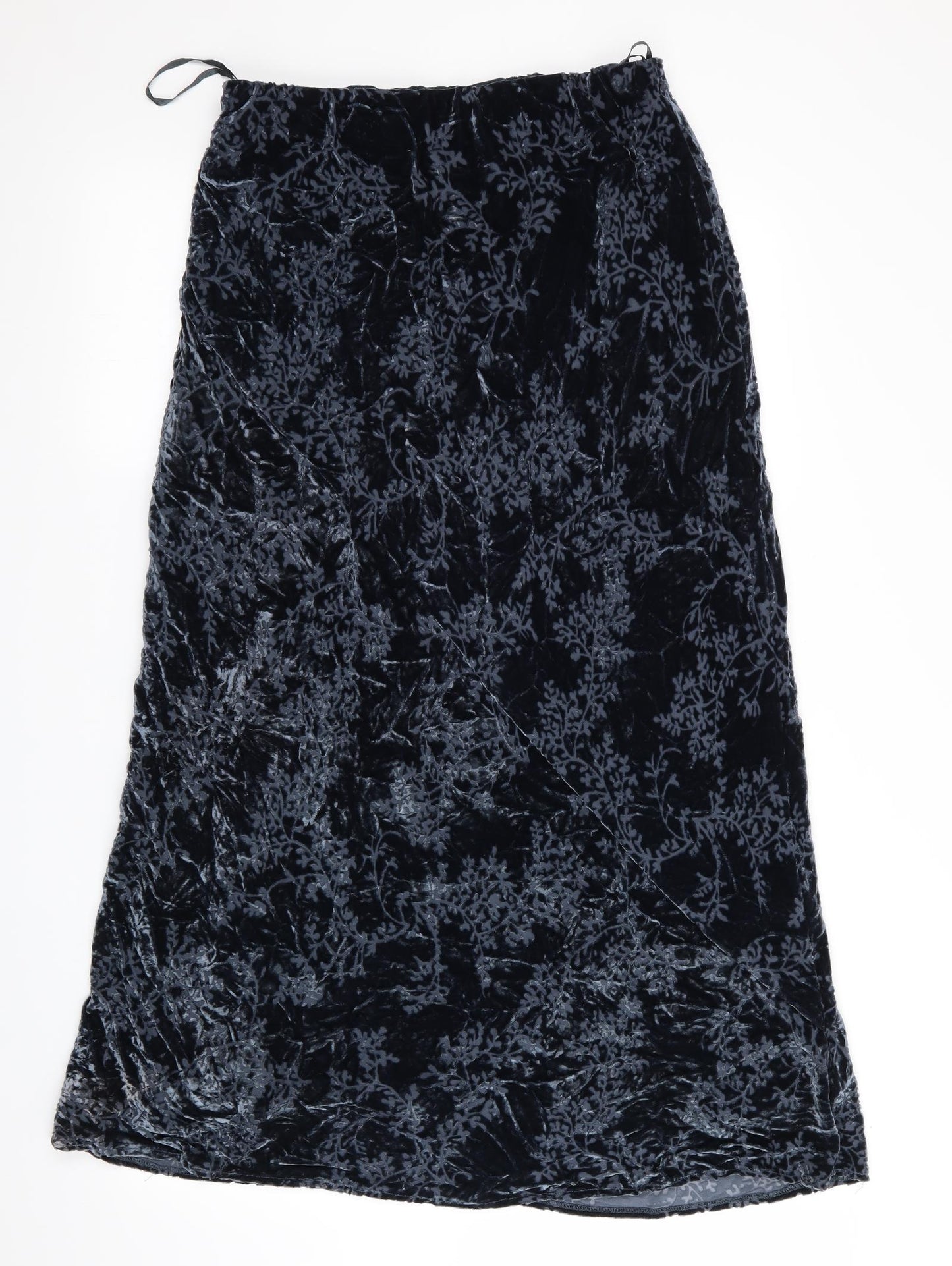 Monsoon Womens Blue Floral  Maxi Skirt Size 14  - Velvet feel