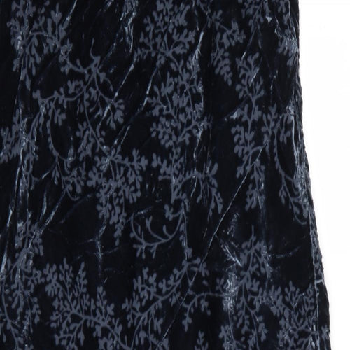 Monsoon Womens Blue Floral  Maxi Skirt Size 14  - Velvet feel