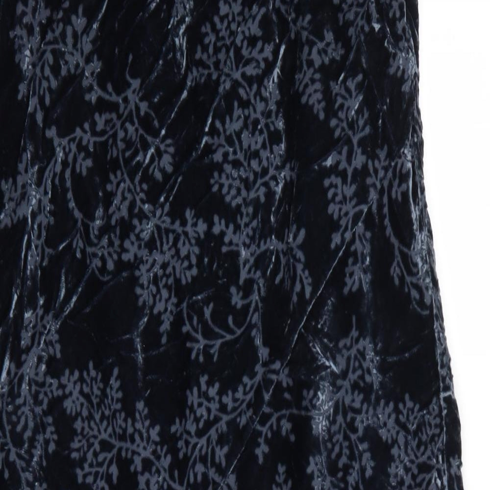 Monsoon Womens Blue Floral  Maxi Skirt Size 14  - Velvet feel