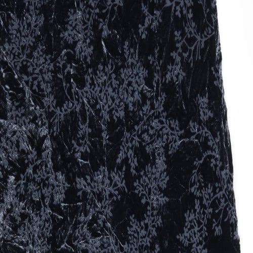 Monsoon Womens Blue Floral  Maxi Skirt Size 14  - Velvet feel