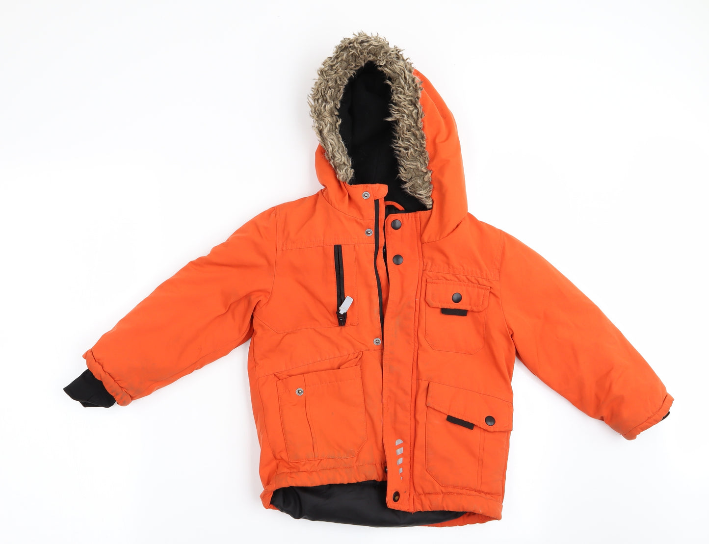 Nutmeg Boys Orange   Jacket Coat Size 4-5 Years