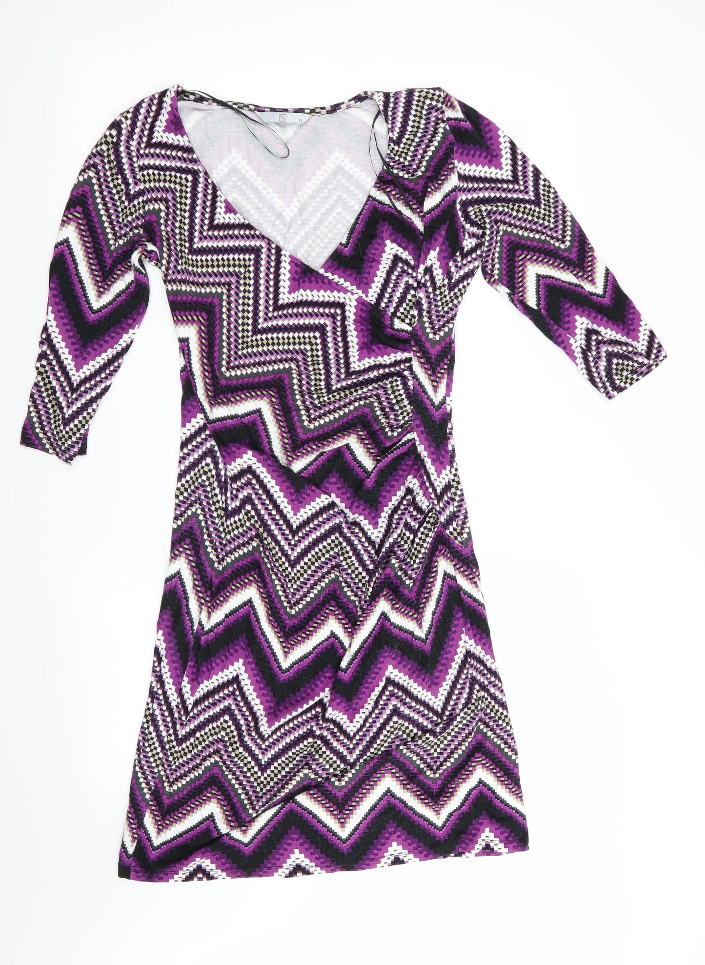 TU Womens Purple Geometric  Bodycon  Size 12