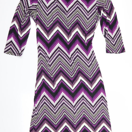 TU Womens Purple Geometric  Bodycon  Size 12