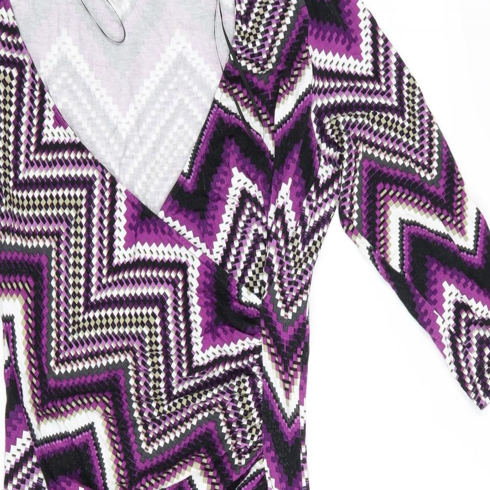 TU Womens Purple Geometric  Bodycon  Size 12