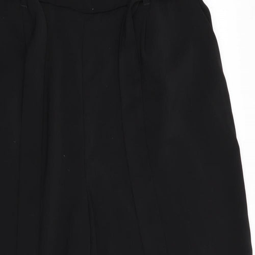New Look Womens Black   Cropped Trousers Size 14 L22 in - Wide Legged