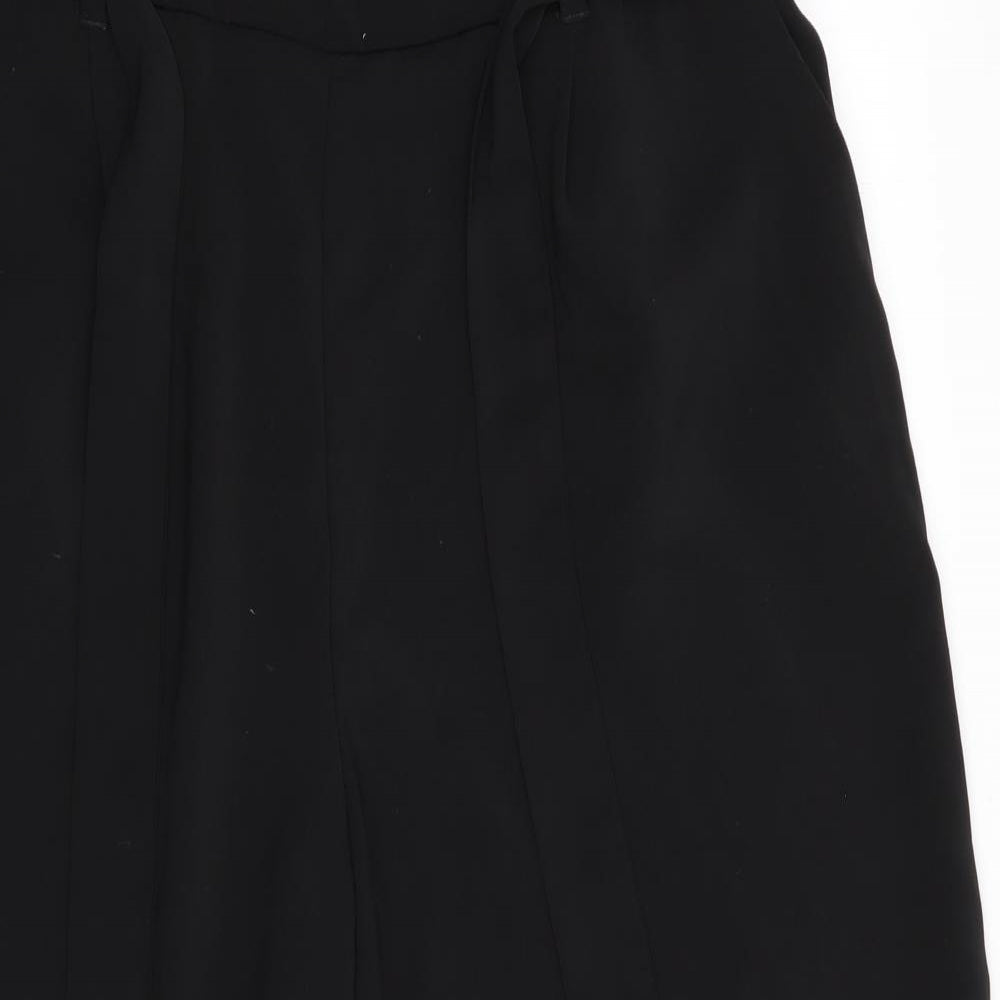 New Look Womens Black   Cropped Trousers Size 14 L22 in - Wide Legged