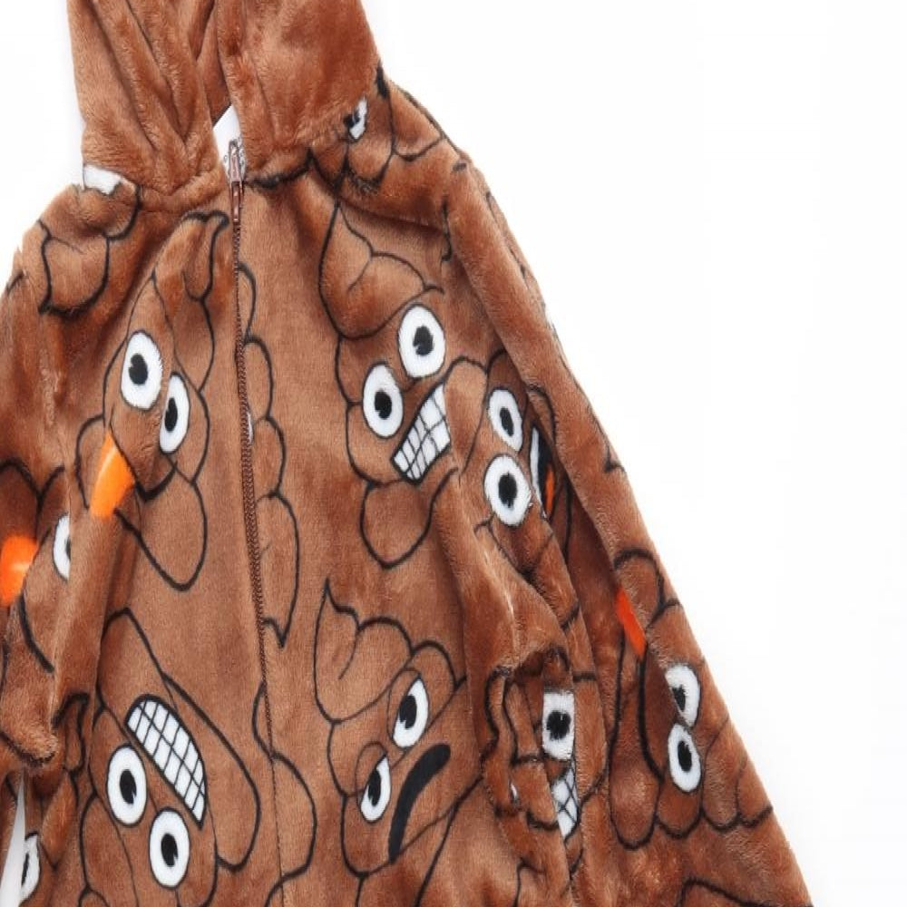 Matalan Boys Brown    One Piece Size 9 Years  - poop emoji