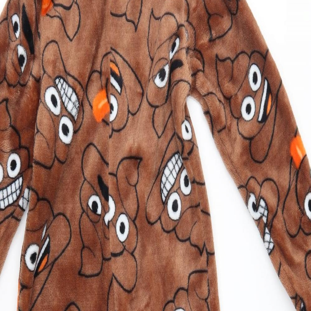 Matalan Boys Brown    One Piece Size 9 Years  - poop emoji