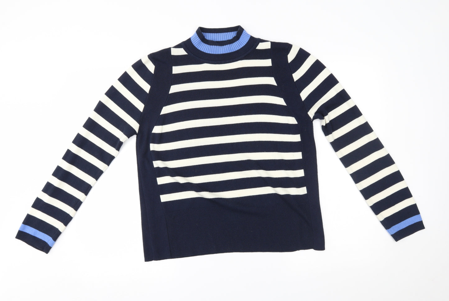 M&S Womens Blue Striped  Pullover Jumper Size 16