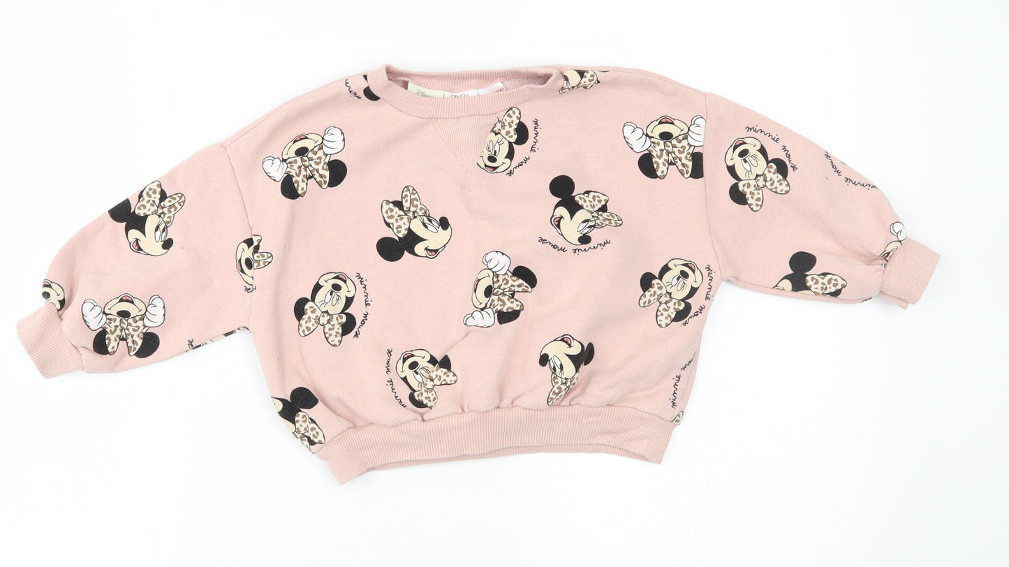 Zara Girls Pink   Pullover Sweatshirt Size 2-3 Years  - disney