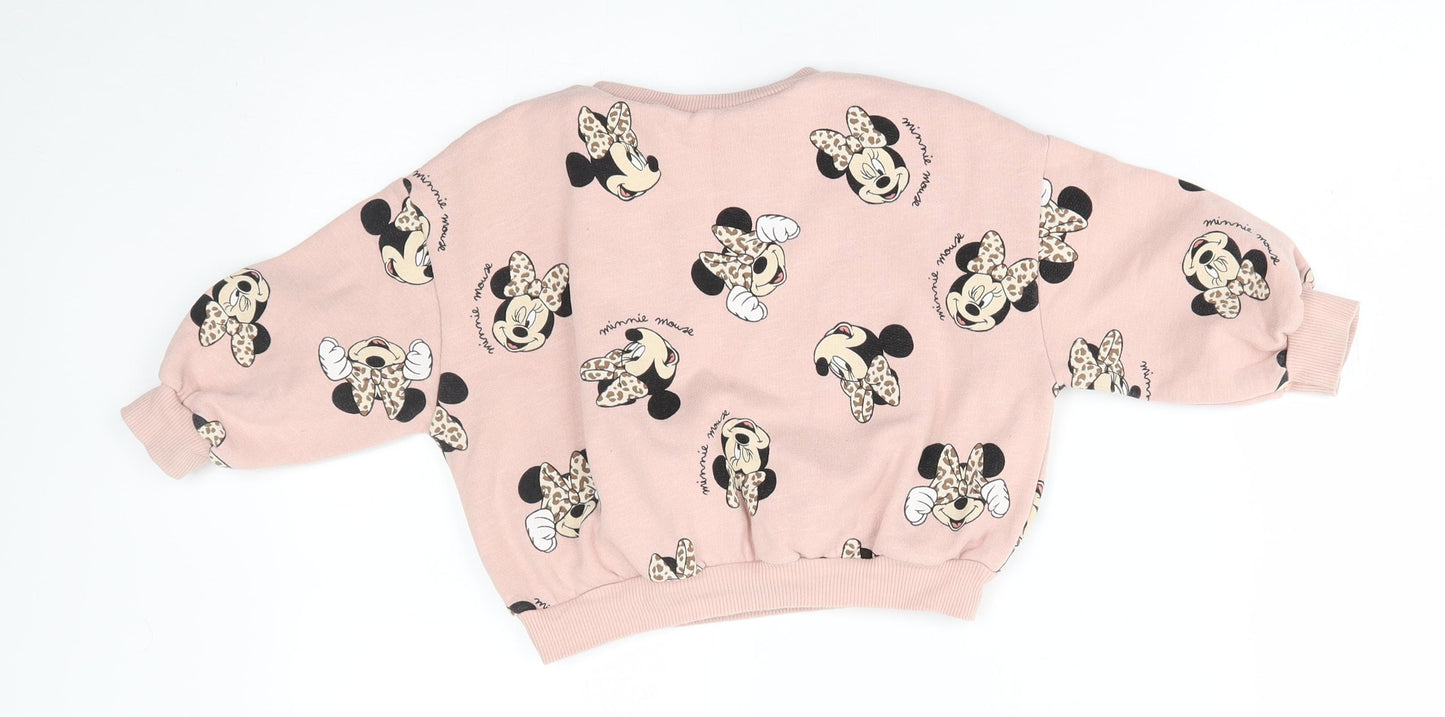 Zara Girls Pink   Pullover Sweatshirt Size 2-3 Years  - disney
