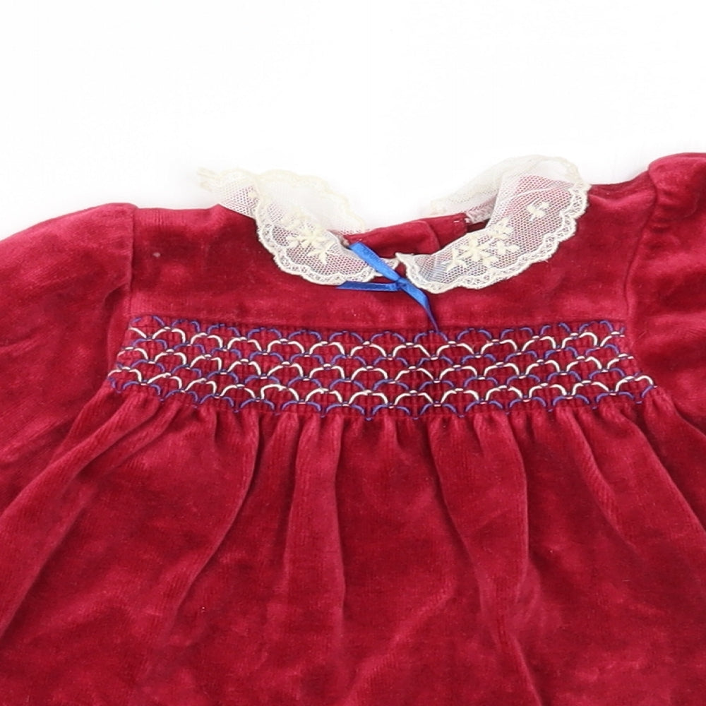 M&S Girls Red   A-Line  Size 0-3 Months