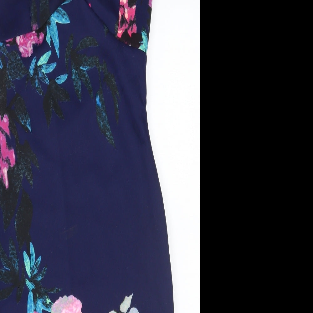 AX Paris Womens Blue Floral  Bodycon  Size 10