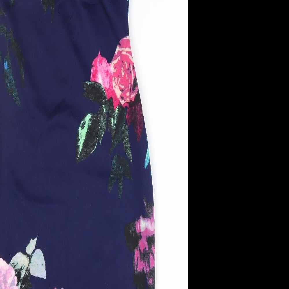 AX Paris Womens Blue Floral  Bodycon  Size 10