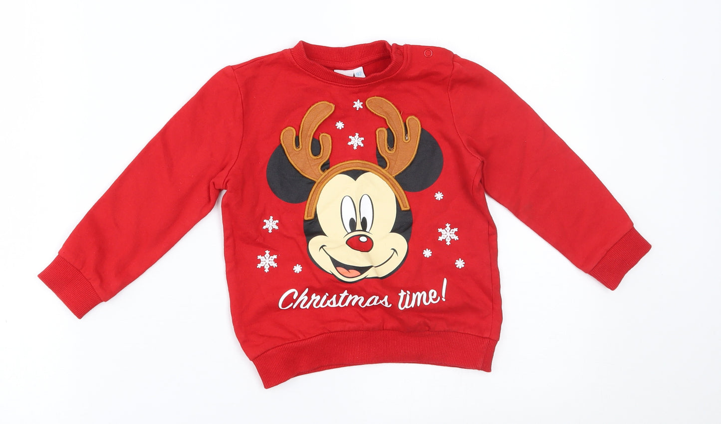 Disney Baby Red   Pullover Jumper Size 18-24 Months  - disney, mickey mouse