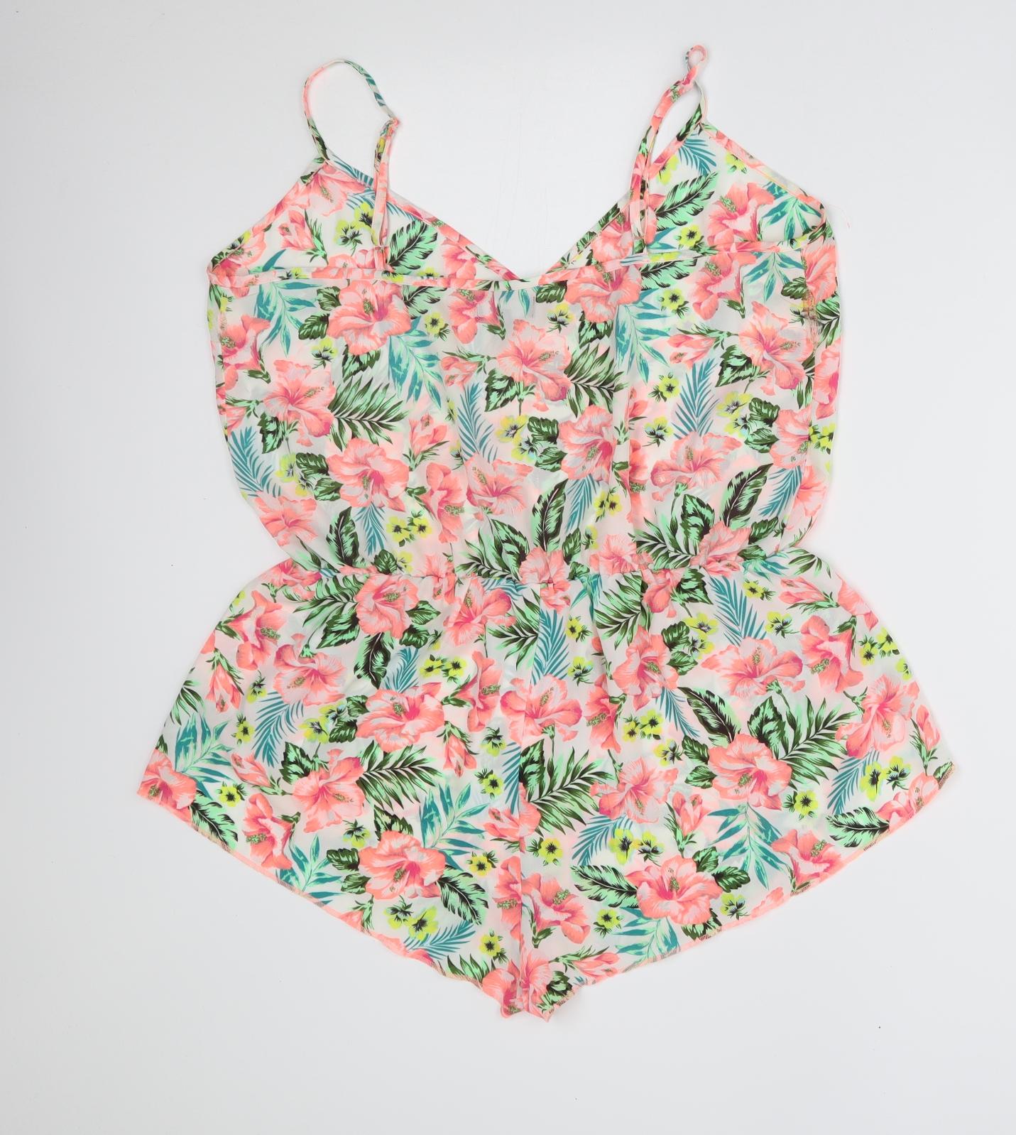 New Look Womens Pink Flecked  Romper One-Piece Size L