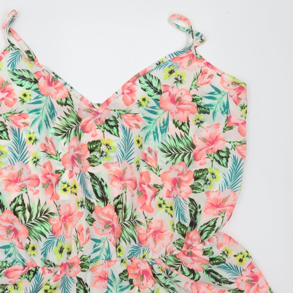 New Look Womens Pink Flecked  Romper One-Piece Size L
