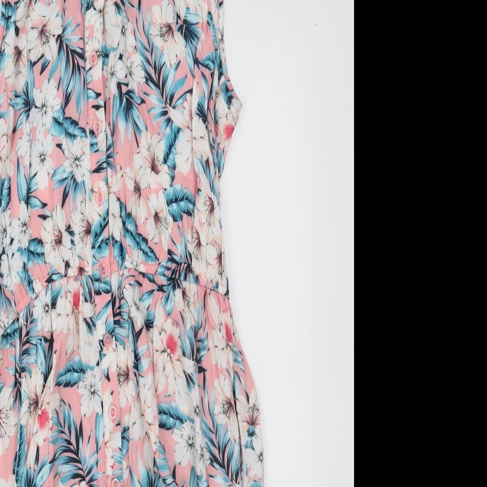 New Look Womens Pink Floral  Sheath  Size 14