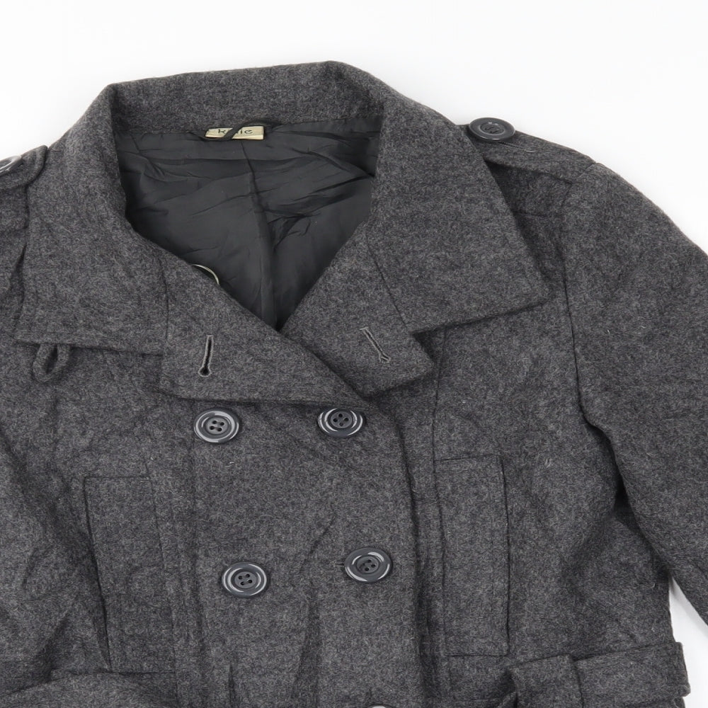 Kylie Girls Grey   Pea Coat Coat Size 12 Years