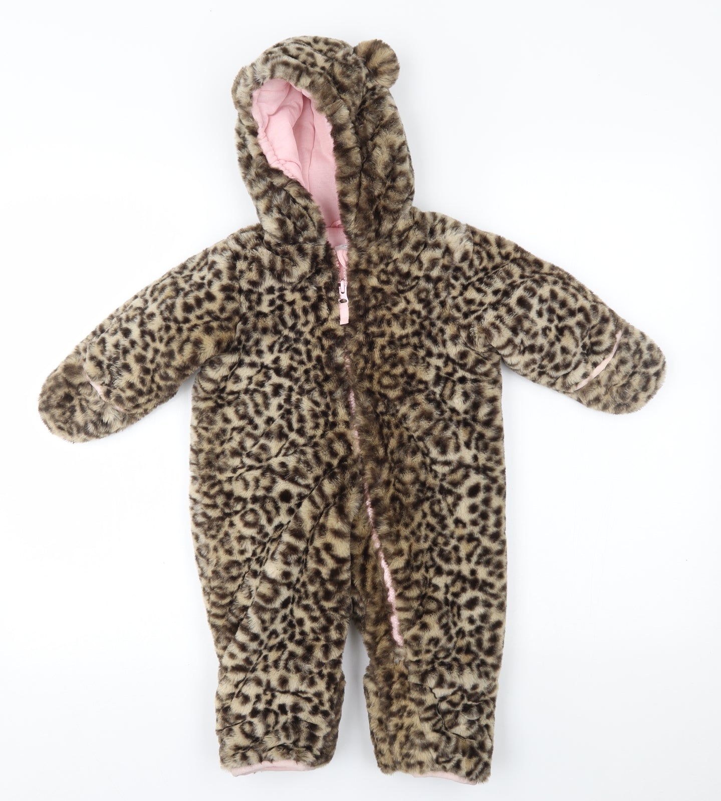 carters Girls Brown Animal Print   One Piece Size 9-12 Months  - thick