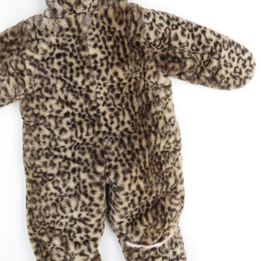carters Girls Brown Animal Print   One Piece Size 9-12 Months  - thick