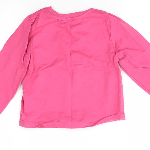 H&M Girls Pink   Basic T-Shirt Size 4-5 Years  - hello