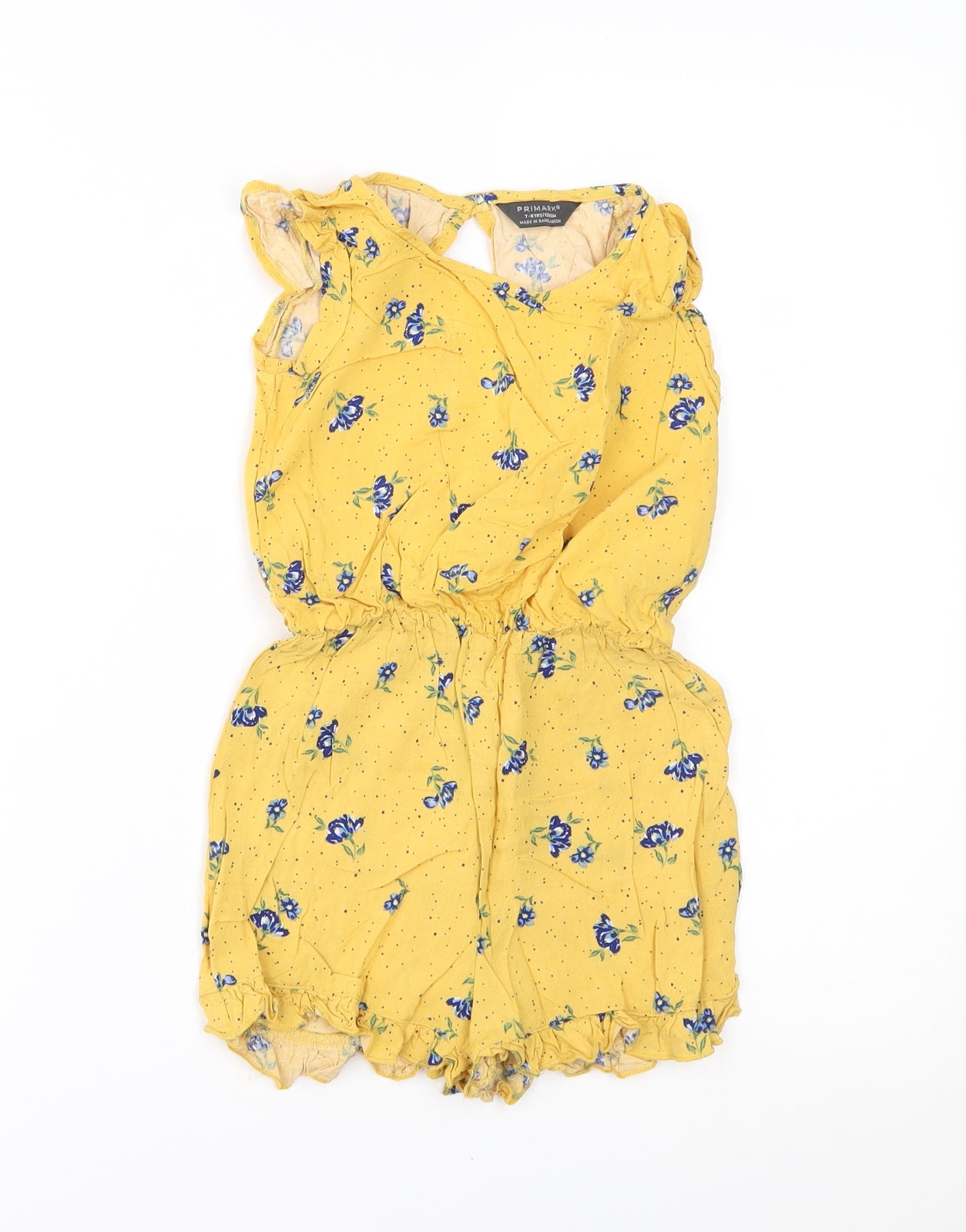 Primark Girls Yellow Flecked  Romper One-Piece Size 7-8 Years