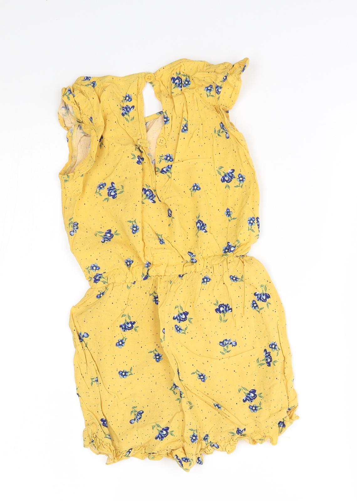 Primark Girls Yellow Flecked  Romper One-Piece Size 7-8 Years