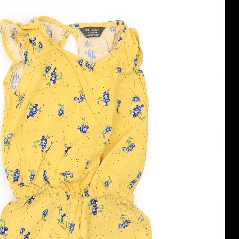 Primark Girls Yellow Flecked  Romper One-Piece Size 7-8 Years